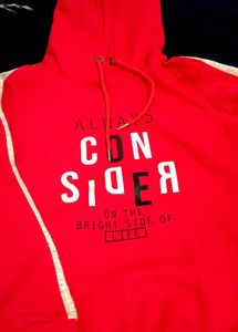 Red Graphic Print Hoodie