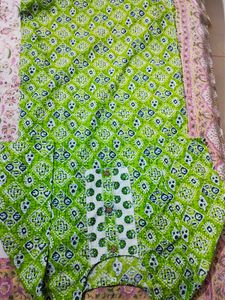 Cotton Green Kurta Set