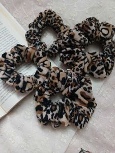 Scrunchies - Handmade Leopard Print Set of 4