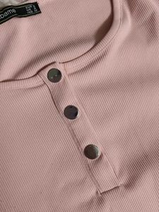 Madame Solid Dusty Pink Round Neck Top