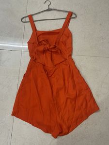 Orange Button Romper