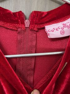 cutecummer Red Starryvalvet party wear Dress