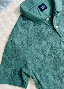 Green Floral Polo Shirt