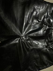 UNISEX Stylish Black Thick Leather Pants