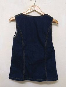 Trendy New .Denim Vest with Gold Buttons