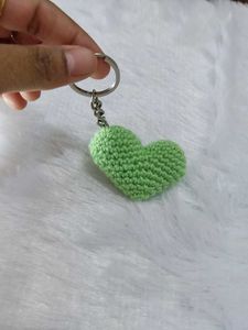 Crochet Heart Keychain