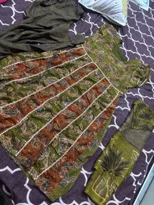 mehendi Green Floral Kurta Set