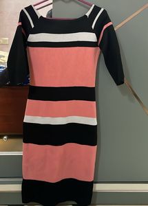 Striped Bodycon Midi Dress