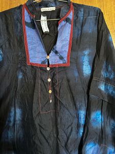 Flared Nevy Blue Colored Oversized Tunic