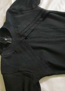 Black A-line Korean Dress