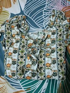 Printed Peplum Top