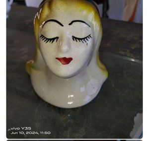 3 Piece Girl Face Ceremic Planter