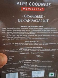 Alps Goodness De-Tan Facial Kit