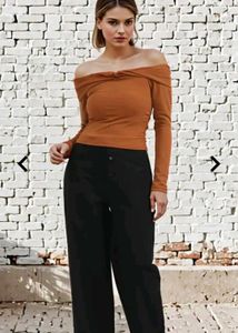 Stylish Brown Long Sleeve Top