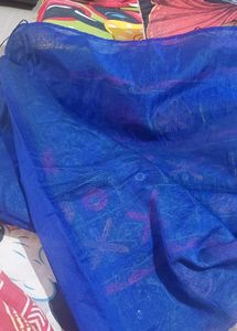 Beautiful Royal Blue Embroidered Saree