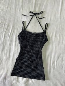 polka dot pinteresty tank top with back tie