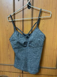 Gray Strappy Back Tank Top