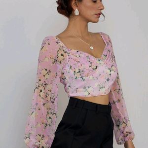 Zara Brand, Full Sleeves Crop Top