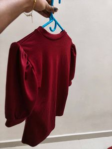 Maroon Crop Top