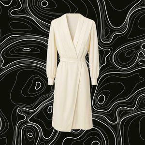 Elegant Cream Wrap Dress