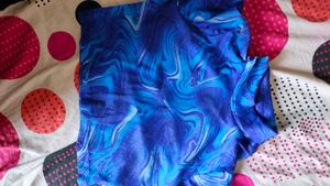 Blue Swirl Mesh Top