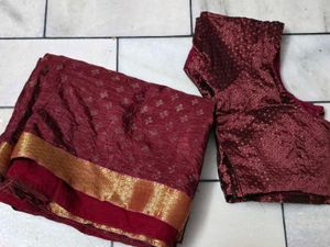 Elegant Maroon Saree ✨️❤️