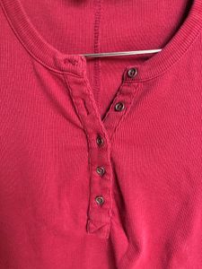 Red Henley Top