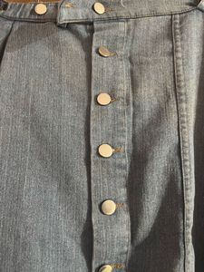 Denim A-line Midi skirt