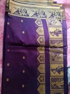 Purple & Gold Patterned Saree