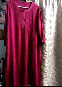 Pure Viscose Lucknowi Handwork Kurta & Dupatta