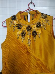 Elegant Mustard &amp; Floral Dress