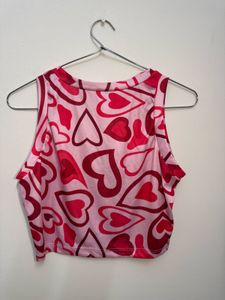 Retro Heart Print Tank Top