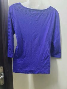 Blue Tunic Top with Embroidered Details