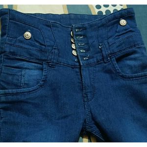 High-Waisted Denim Jeans