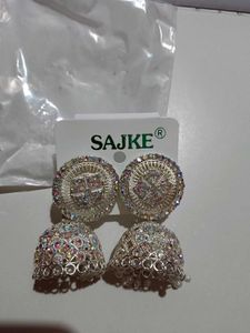 2 Set Of Silver Jhumka