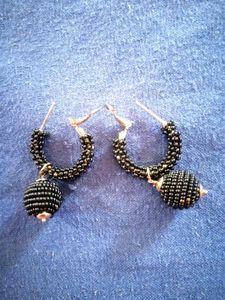 Myntra Black Beaded Earrings