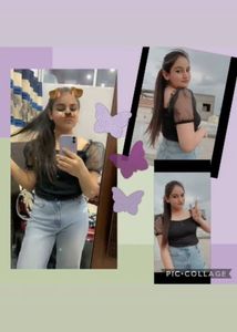 Black Top with Mesh Sleeves