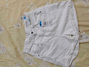 White Denim Shorts - New with Tags