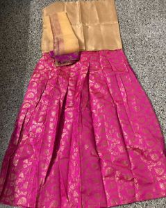 New Pink And Sandal Lehanga Choli Fabric