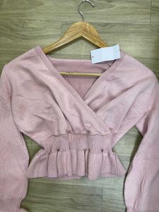 Pink Ruffle Hem Top - Bust 32