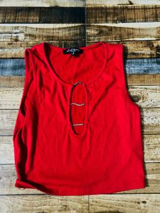 Wild Fable Red Ribbed Tank