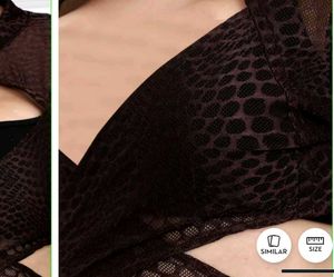 Trendy Brown Mesh Crop Top