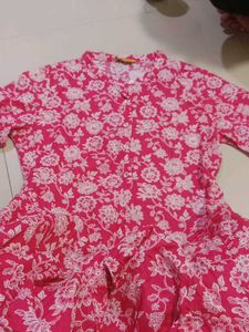Pink Floral Print Dress