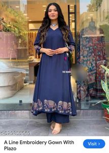 Elegant Blue Elephant Print Kurti