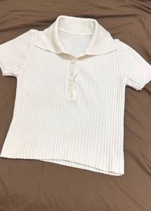 Cute White Polo Top