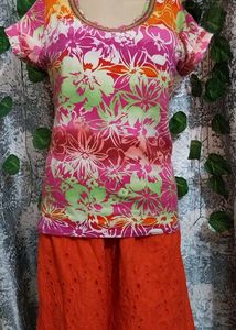 Caribbean Joe Petite Batik T-SHIRT