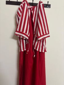 Red & White Striped Two-Piece Set