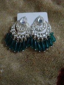 Emerald Green Chandbali Earrings