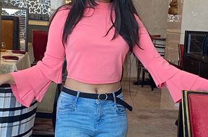 Classy Pink Top With Flared Sleeves