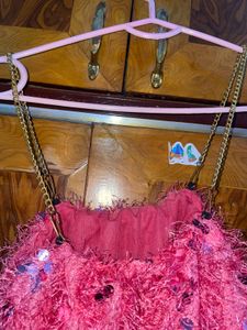 Pink Sequin Fringe Top XL